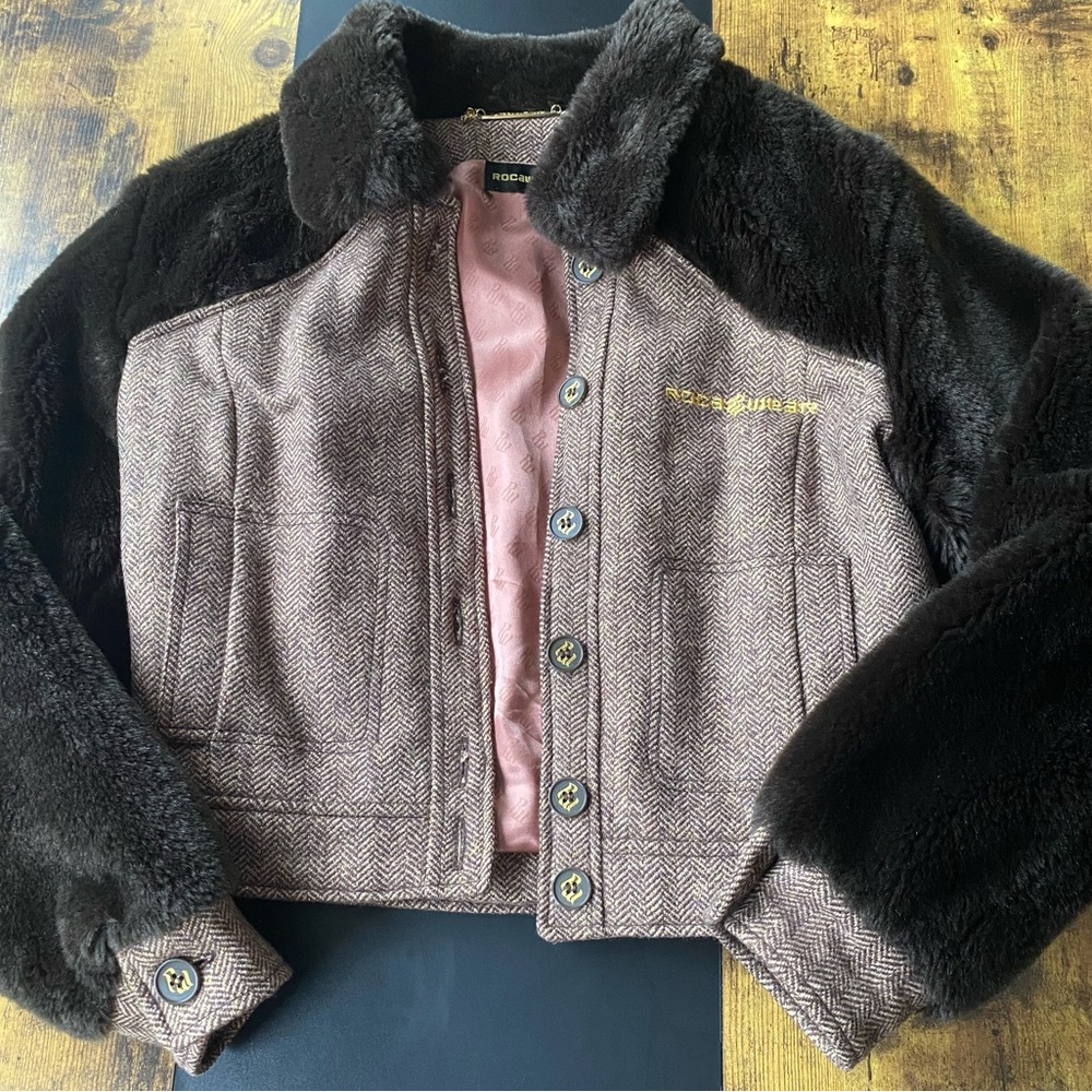 Rocawear Brown and Black Herringbone Jacket